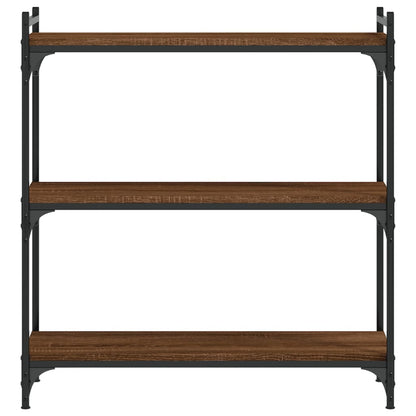 Boekenkast 3-Laags 80X30X Bewerkt Hout Bruin Eikenkleur 80 cm