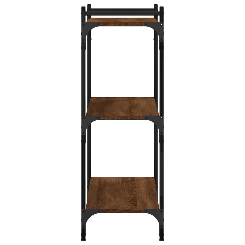 Boekenkast 3-Laags 80X30X Bewerkt Hout Bruin Eikenkleur 80 cm