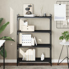 Boekenkast 80x30x120 cm bewerkt hout zwart