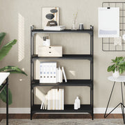 Boekenkast 80x30x120 cm bewerkt hout zwart