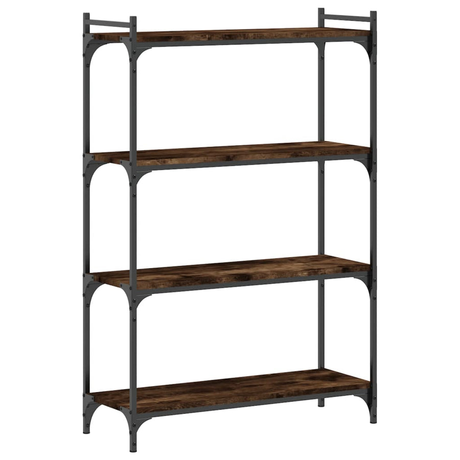 Boekenkast 4-Laags 80X30X Bewerkt Hout Kleur Gerookt Eiken 80 cm