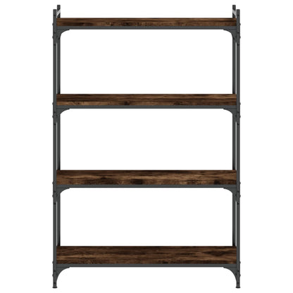 Boekenkast 4-Laags 80X30X Bewerkt Hout Kleur Gerookt Eiken 80 cm