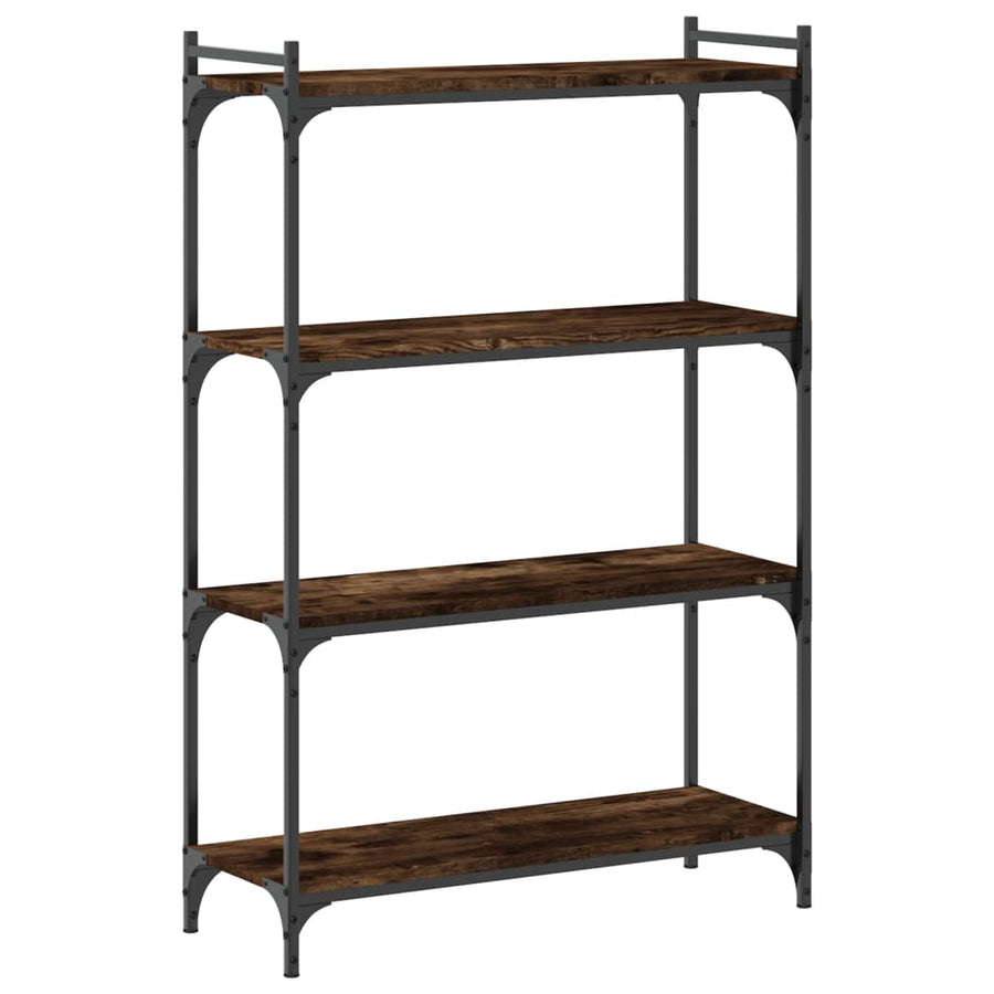 Boekenkast 4-Laags 80X30X Bewerkt Hout Kleur Gerookt Eiken 80 cm