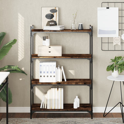 Boekenkast 4-Laags 80X30X Bewerkt Hout Kleur Gerookt Eiken 80 cm