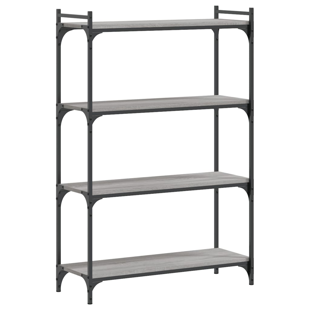 Boekenkast 4-Laags Bewerkt Hout 80 x 30 x 120 cm Grijs sonoma