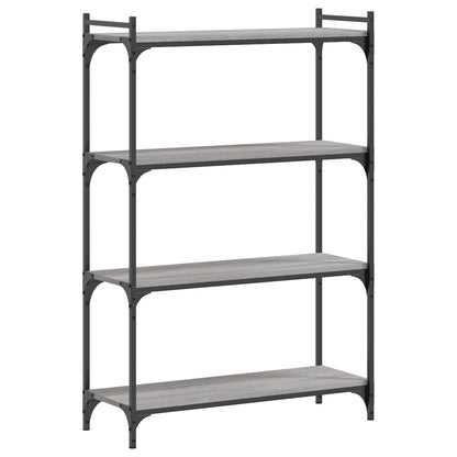 Boekenkast 4-Laags Bewerkt Hout 80 x 30 x 120 cm Grijs sonoma