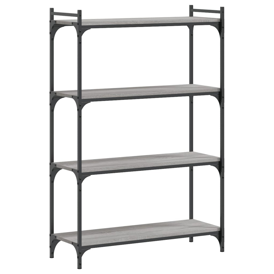 Boekenkast 4-Laags Bewerkt Hout 80 x 30 x 120 cm Grijs sonoma