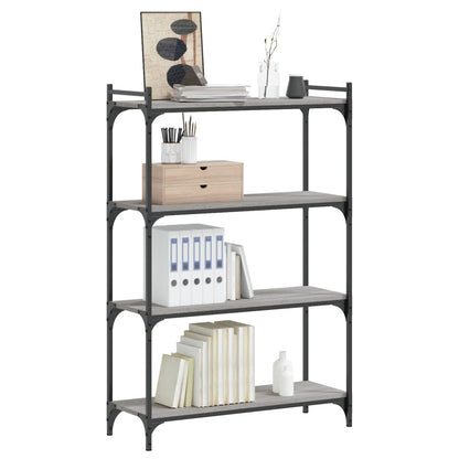 Boekenkast 4-Laags Bewerkt Hout 80 x 30 x 120 cm Grijs sonoma