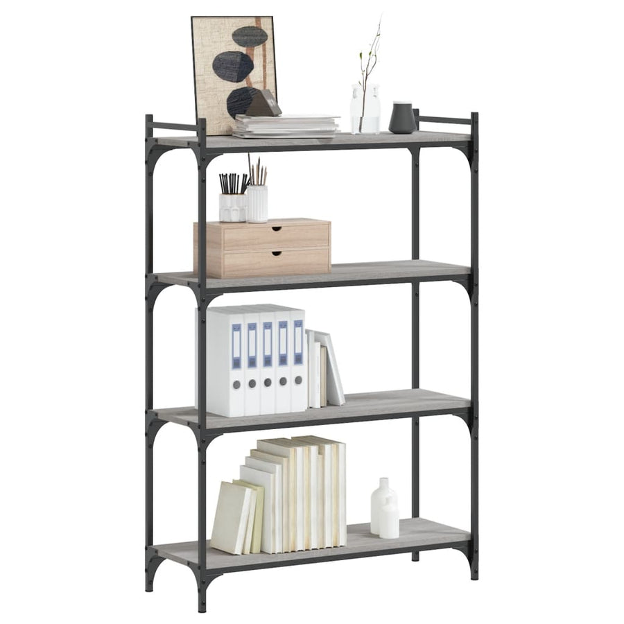 Boekenkast 4-Laags Bewerkt Hout 80 x 30 x 120 cm Grijs sonoma