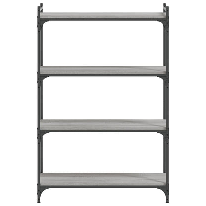 Boekenkast 4-Laags Bewerkt Hout 80 x 30 x 120 cm Grijs sonoma