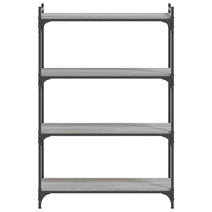 Boekenkast 4-Laags Bewerkt Hout 80 x 30 x 120 cm Grijs sonoma