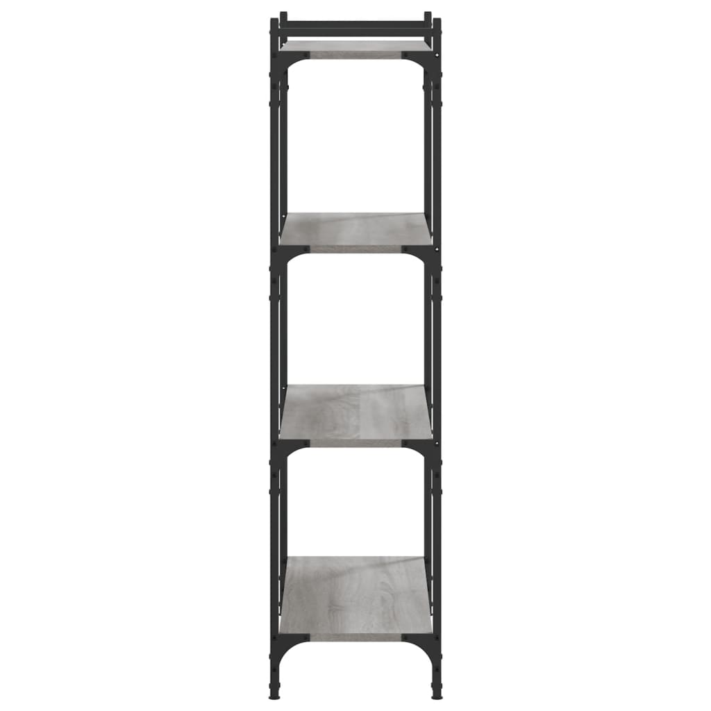 Boekenkast 4-Laags Bewerkt Hout 80 x 30 x 120 cm Grijs sonoma
