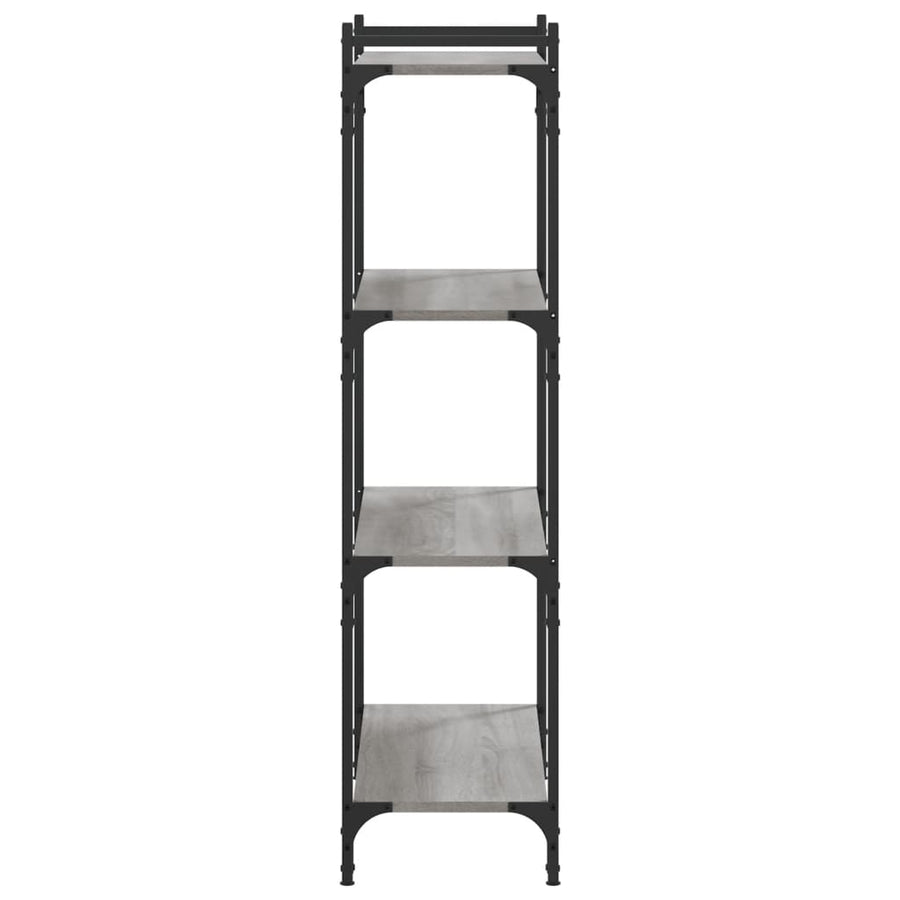 Boekenkast 4-Laags Bewerkt Hout 80 x 30 x 120 cm Grijs sonoma
