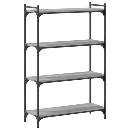Boekenkast 4-Laags Bewerkt Hout 80 x 30 x 120 cm Grijs sonoma