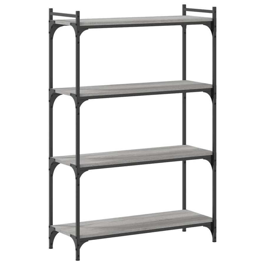 Boekenkast 4-Laags Bewerkt Hout 80 x 30 x 120 cm Grijs sonoma