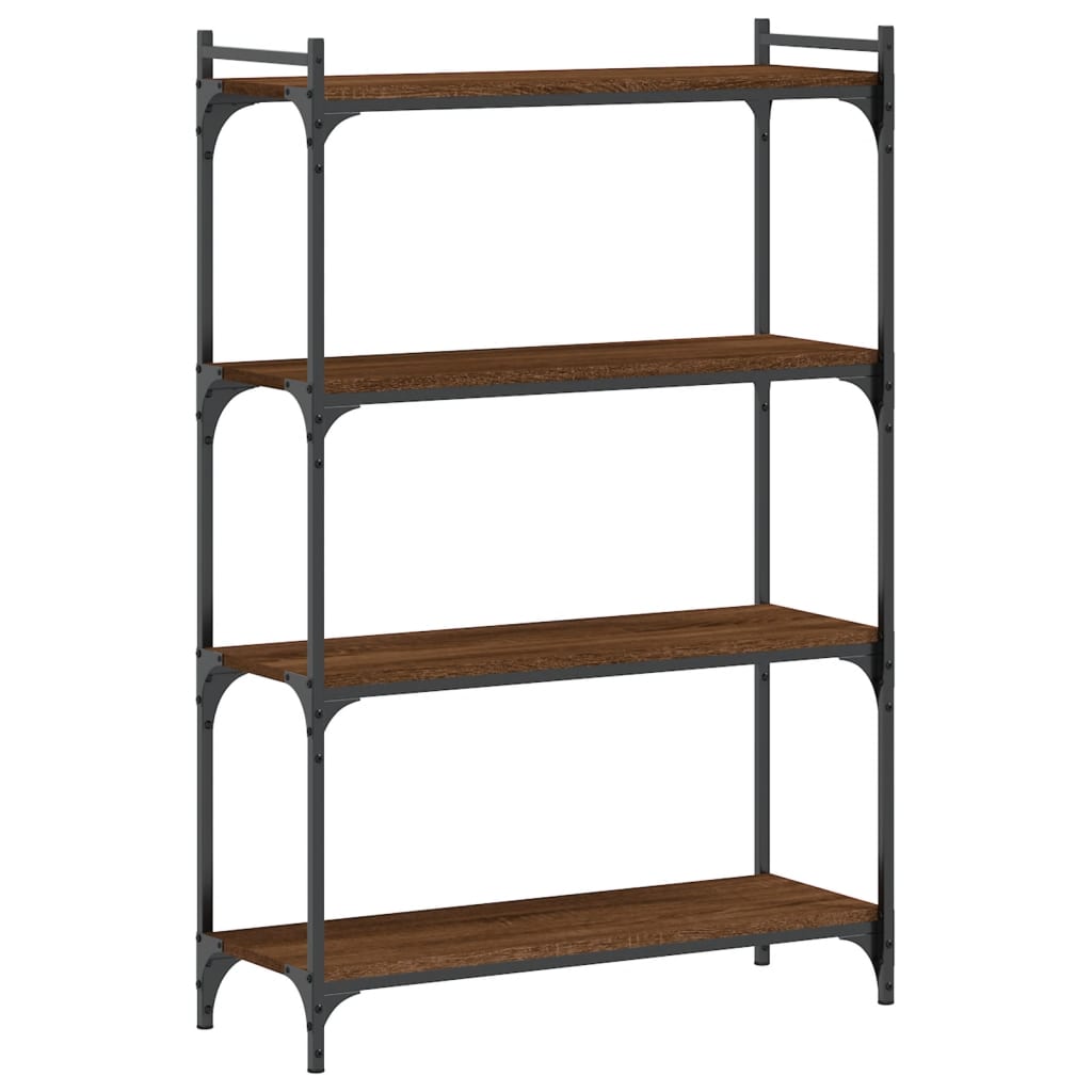 Boekenkast 4-Laags Bewerkt Hout Bruineikenkleurig 80 x 30 x 120 cm bruin eikenkleur