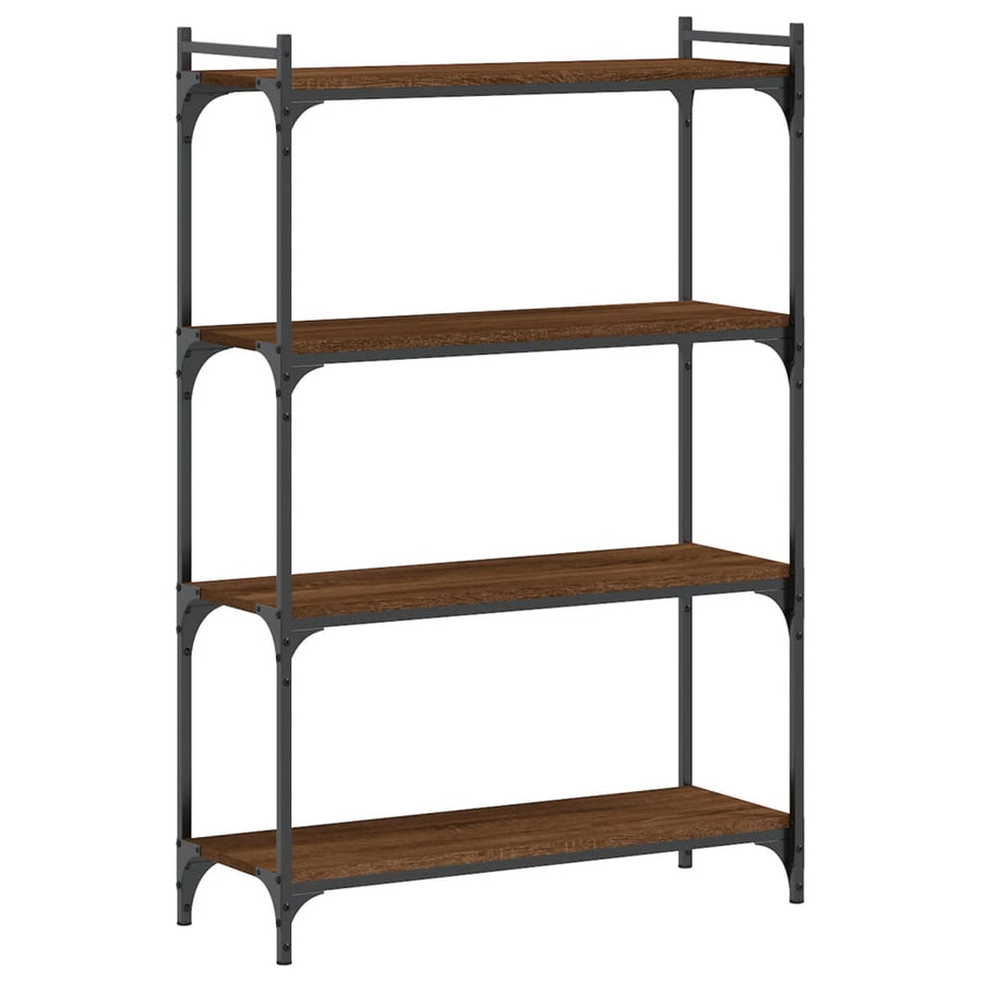 Boekenkast 4-Laags Bewerkt Hout Bruineikenkleurig 80 x 30 x 120 cm bruin eikenkleur