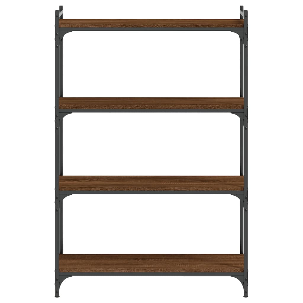 Boekenkast 4-Laags Bewerkt Hout Bruineikenkleurig 80 x 30 x 120 cm bruin eikenkleur