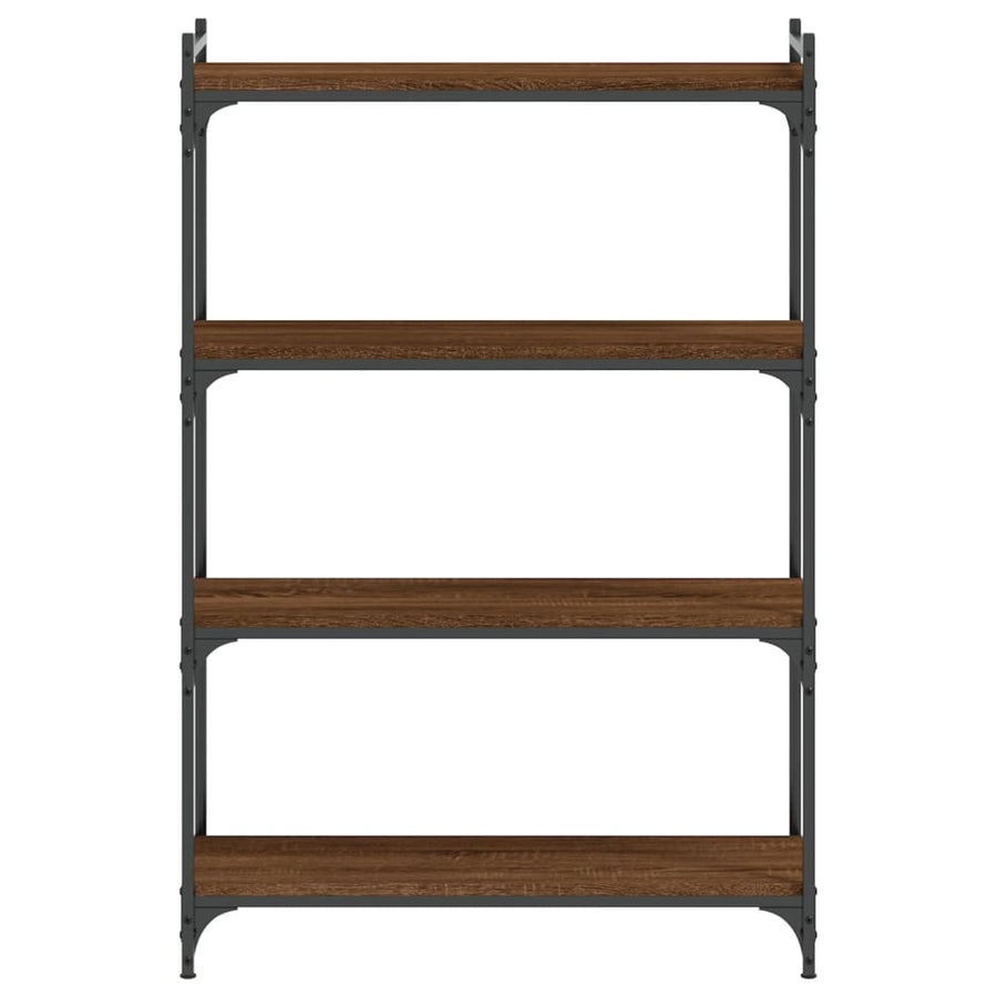 Boekenkast 4-Laags Bewerkt Hout Bruineikenkleurig 80 x 30 x 120 cm bruin eikenkleur