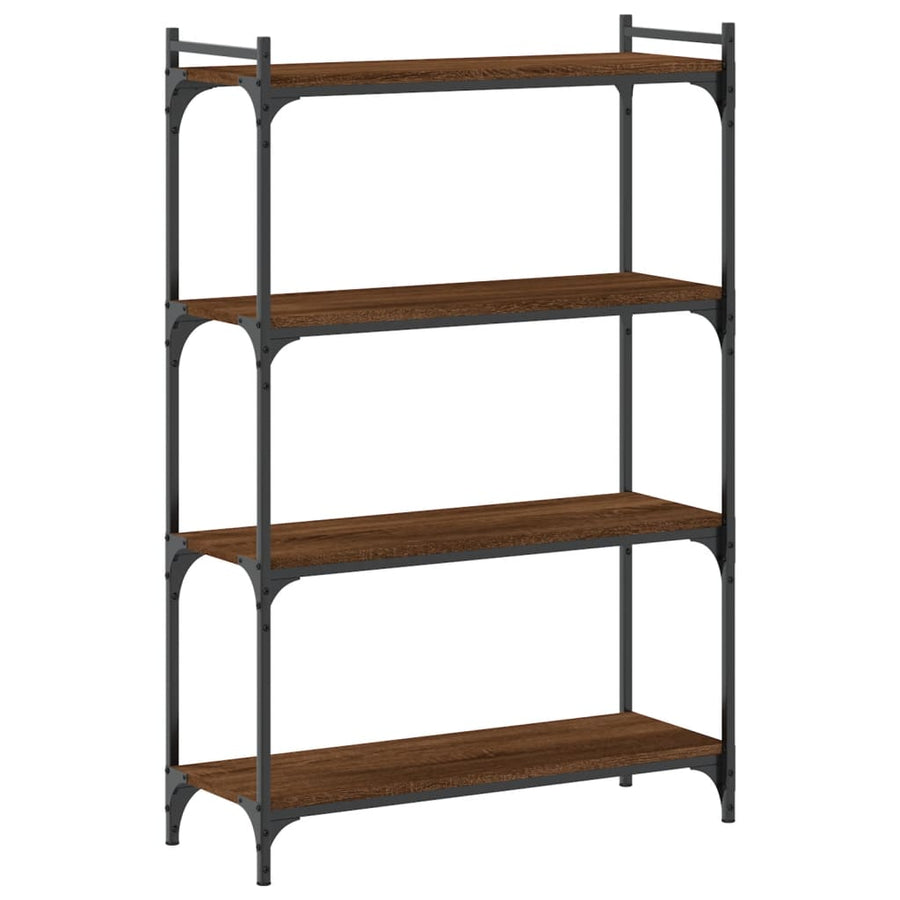 Boekenkast 4-Laags Bewerkt Hout Bruineikenkleurig 80 x 30 x 120 cm bruin eikenkleur