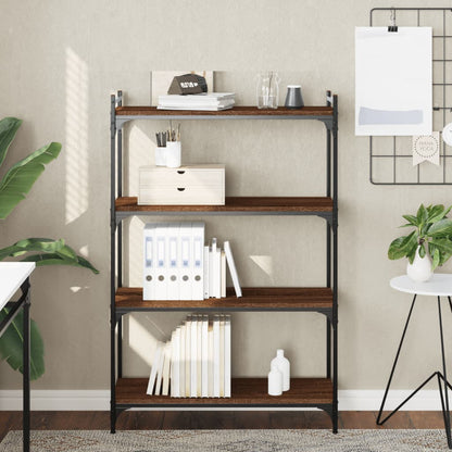 Boekenkast 4-Laags Bewerkt Hout Bruineikenkleurig 80 x 30 x 120 cm bruin eikenkleur