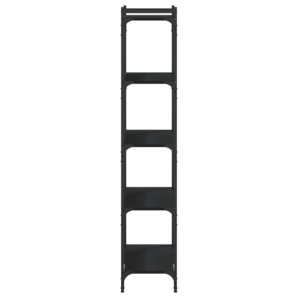 Boekenkast 5-Laags Bewerkt Hout 80 x 30 x 154 cm Zwart