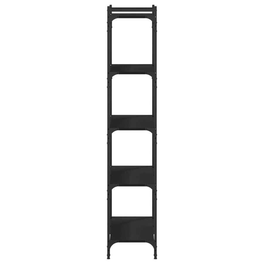 Boekenkast 5-Laags Bewerkt Hout 80 x 30 x 154 cm Zwart