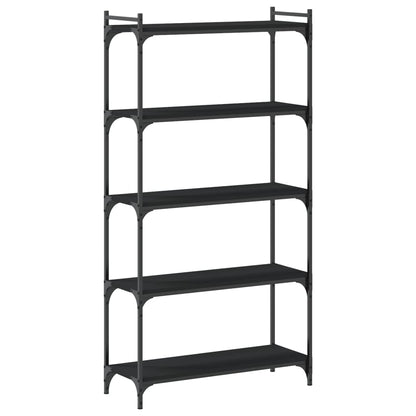 Boekenkast 5-Laags Bewerkt Hout 80 x 30 x 154 cm Zwart