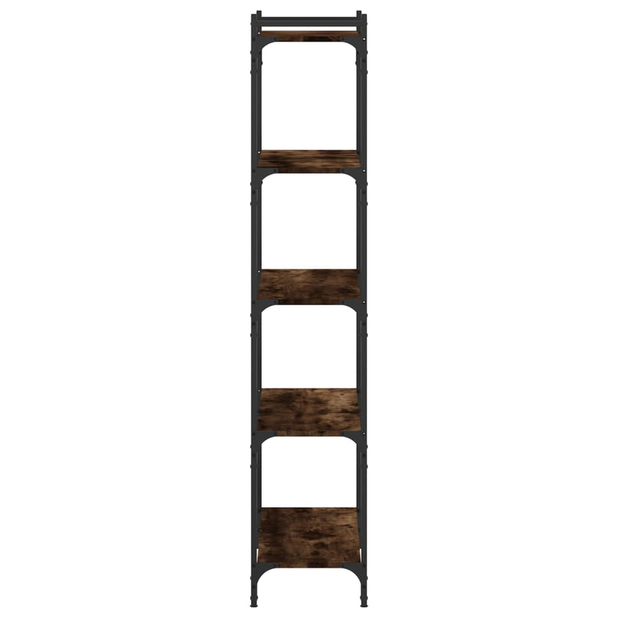 Boekenkast 5-laags 80x30x154 cm bewerkt hout gerookt eikenkleur