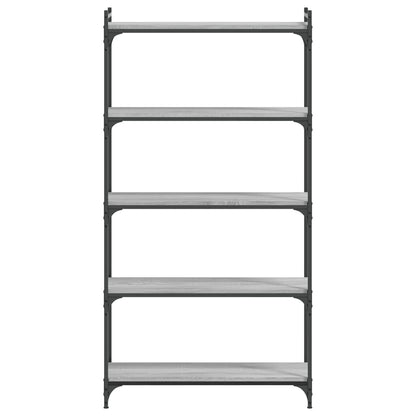 Boekenkast 5-Laags Bewerkt Hout Eiken 80 x 30 x 154 cm Grijs sonoma