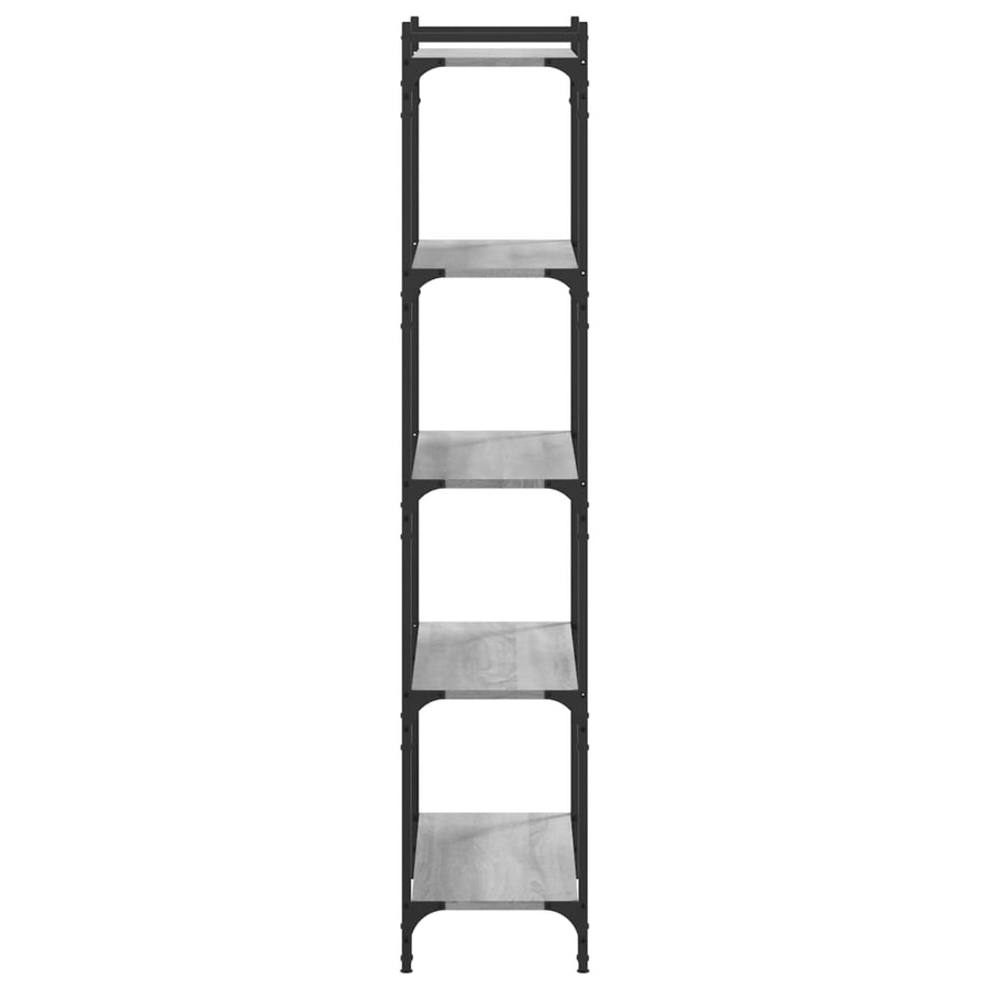 Boekenkast 5-Laags Bewerkt Hout Eiken 80 x 30 x 154 cm Grijs sonoma