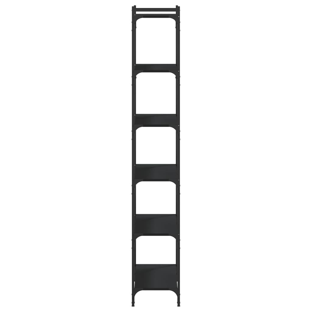 Boekenkast 6-Laags Bewerkt Hout 80 x 30 x 188 cm Zwart