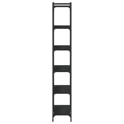 Boekenkast 6-Laags Bewerkt Hout 80 x 30 x 188 cm Zwart