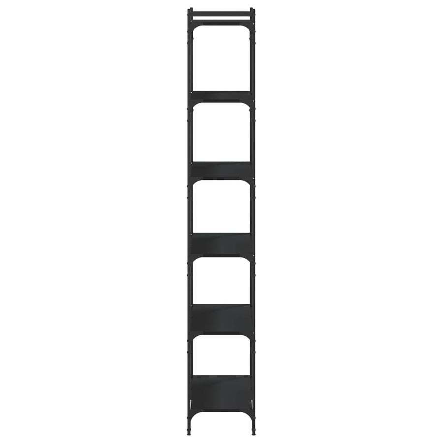 Boekenkast 6-Laags Bewerkt Hout 80 x 30 x 188 cm Zwart