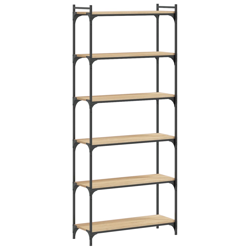 Boekenkast 6-Laags 80X30X Bewerkt Hout Sonoma Eiken 80 cm