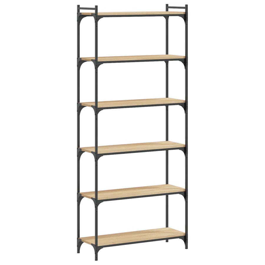 Boekenkast 6-Laags 80X30X Bewerkt Hout Sonoma Eiken 80 cm