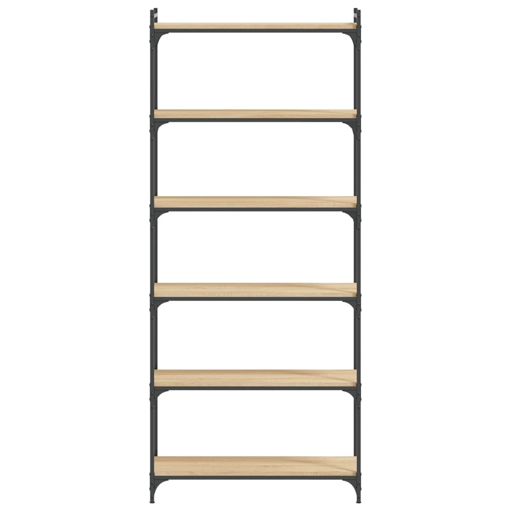 Boekenkast 6-Laags 80X30X Bewerkt Hout Sonoma Eiken 80 cm