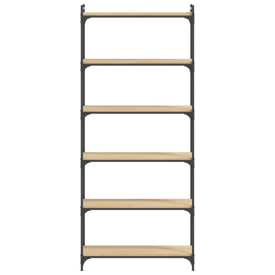 Boekenkast 6-Laags 80X30X Bewerkt Hout Sonoma Eiken 80 cm