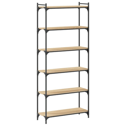 Boekenkast 6-Laags 80X30X Bewerkt Hout Sonoma Eiken 80 cm