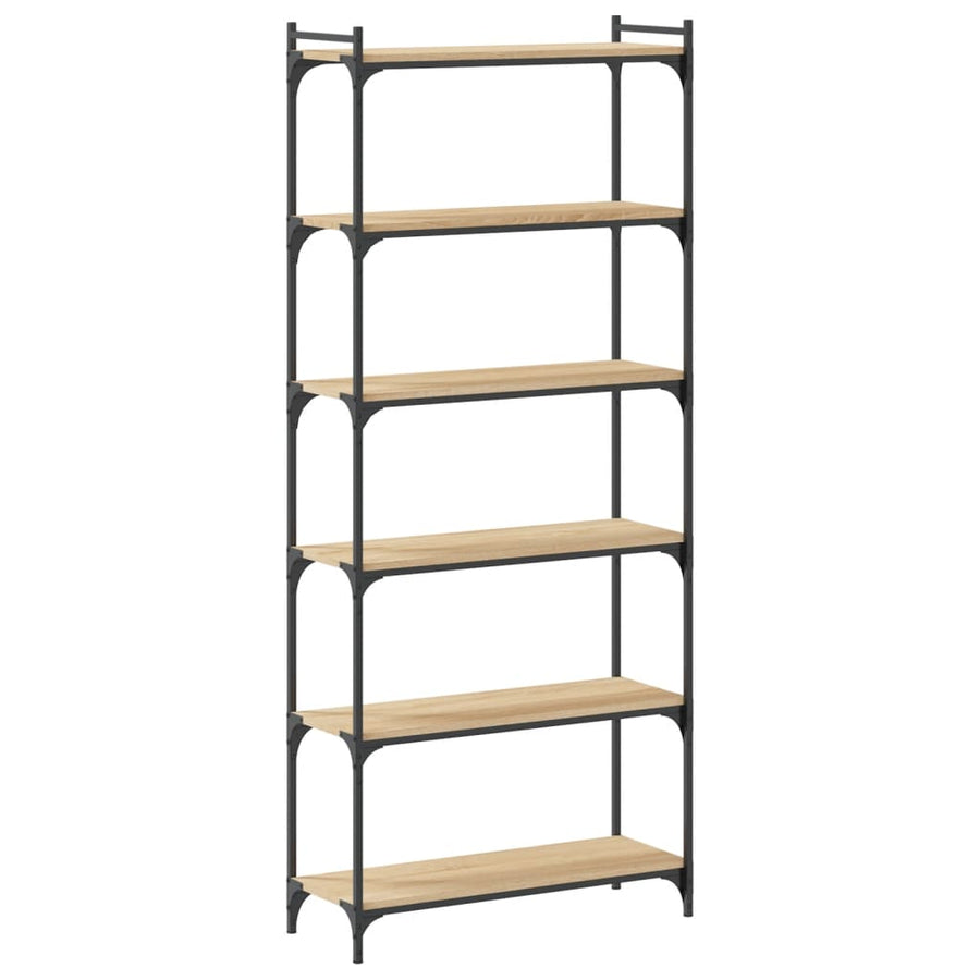 Boekenkast 6-Laags 80X30X Bewerkt Hout Sonoma Eiken 80 cm
