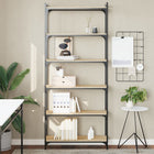 Boekenkast 6-laags 80x30 cm Sonoma eiken metaal