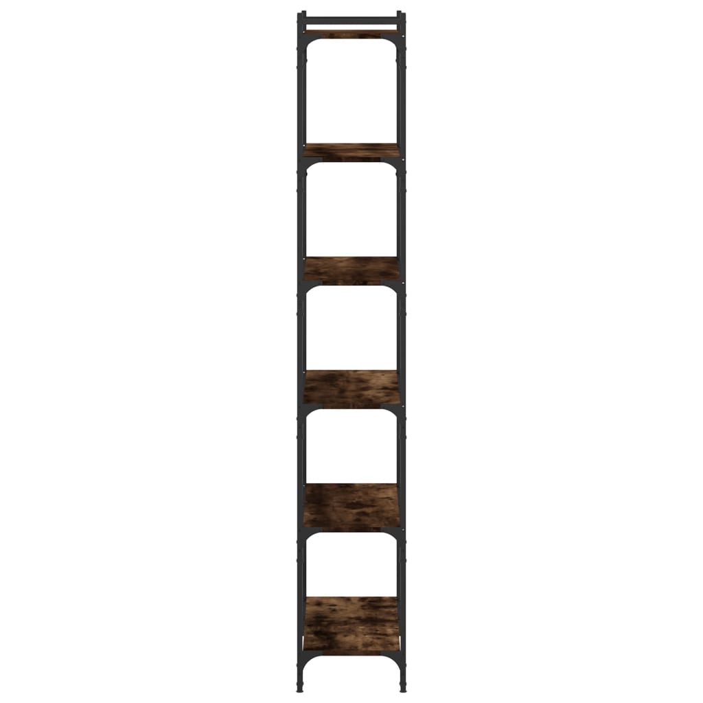 Boekenkast 6-Laags 80X30X Bewerkt Hout Kleur Gerookt Eiken 80 cm