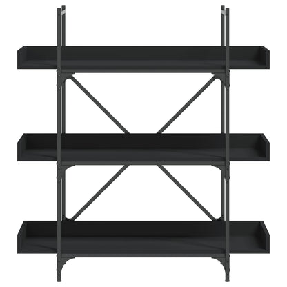 Boekenkast 3-Laags 100X33X108,5 Cm Bewerkt Hout Zwart