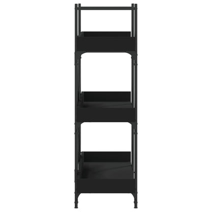 Boekenkast 3-Laags 100X33X108,5 Cm Bewerkt Hout Zwart