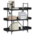 Boekenkast 100x33x108,5 cm bewerkt hout zwart