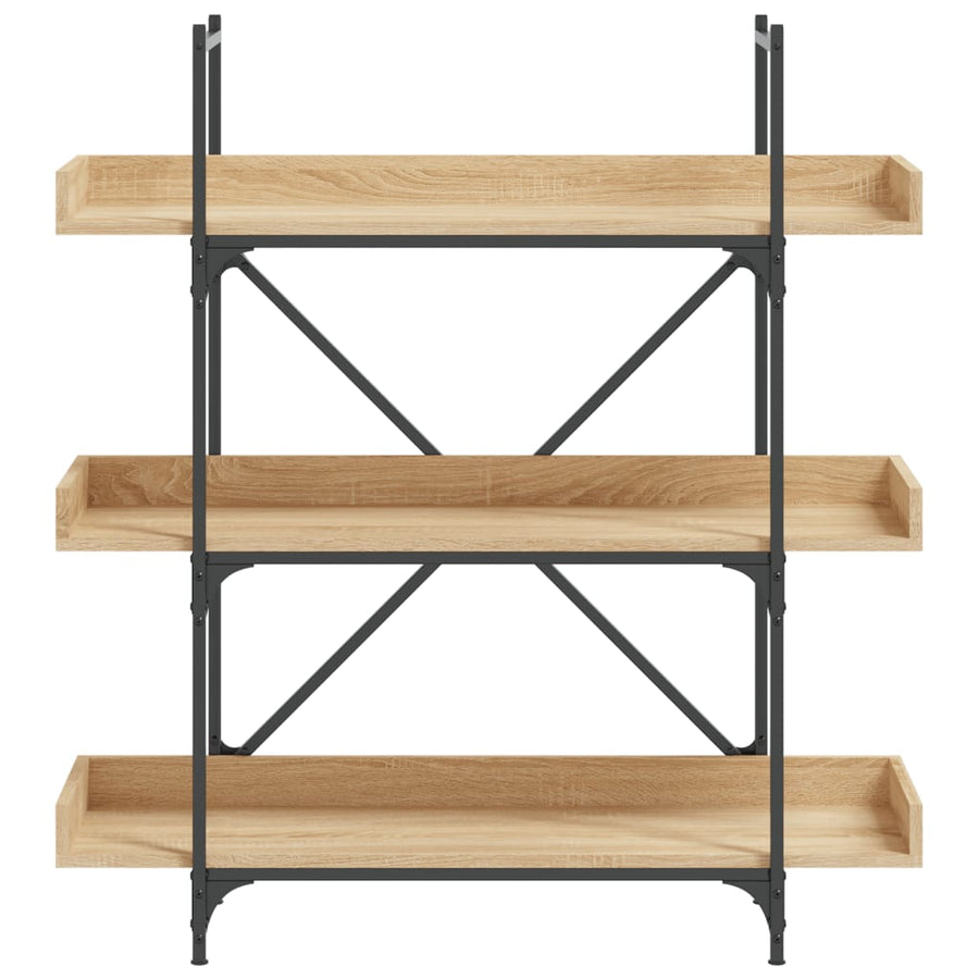 Boekenkast 3-Laags 100X33X108,5 Cm Bewerkt Hout Sonoma Eiken