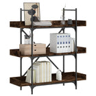 Boekenkast 100x33x108,5 cm bewerkt hout gerookt eiken