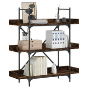 Boekenkast 100x33x108,5 cm bewerkt hout gerookt eiken