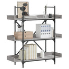 Boekenkast 100x33x108,5 cm bewerkt hout grijs sonoma