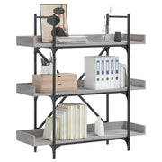 Boekenkast 100x33x108,5 cm bewerkt hout grijs sonoma